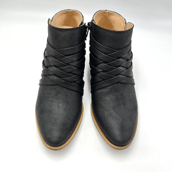 Lifestride Womens Size 6 Black Faux Vegan‎ Leather Ankle Boots Booties Shoes - Picture 2 of 13